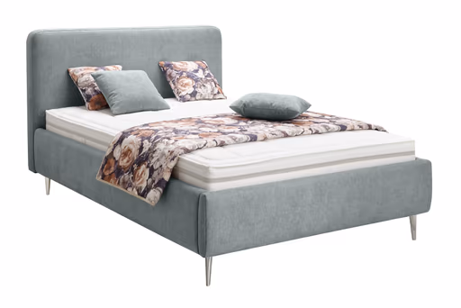 Polsterbett EM Soline - Liegefläche ca. 140x200 cm, Stoff, grau