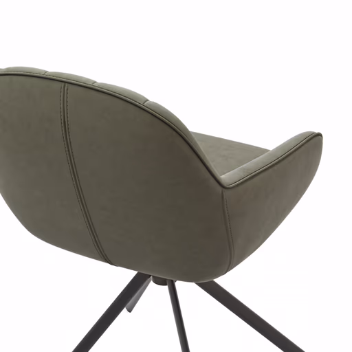 Polsterstuhl Dinner - drehbar, Leder, Schlammgrün