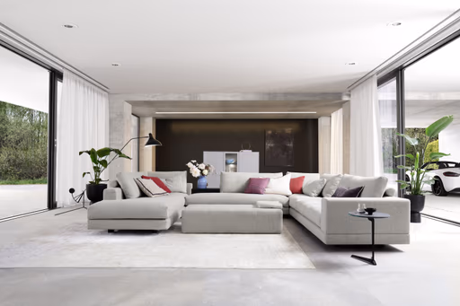 Ecksofa Cuneo - Longchair links, 2,5-Sitzer, Ecke rechts, Stoff, Hellgrau