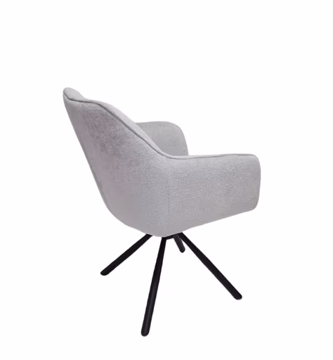 Armlehnstuhl MARLE - drehbar, Stoff, Silberfarben