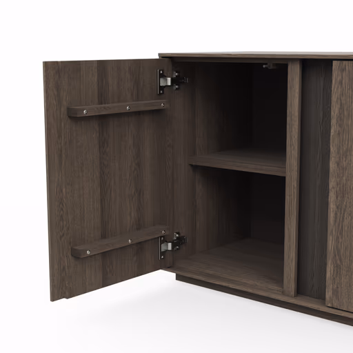 Mediaboard Saratoga - Buche massiv, silbergrau geölt