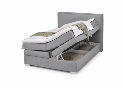 Boxspringbett- Liegefläche ca. 140x200 cm, Stoff, Grau