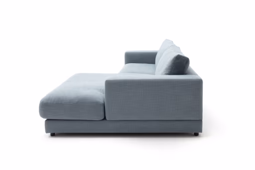 Ecksofa Juni - 1,5-Sitzer mit Longchair rechts, Stoff, Petrol