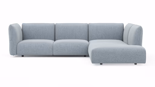 Ecksofa Motone - 2,5-Sitzer mit Ecke rechts, Stoff, Hellblau