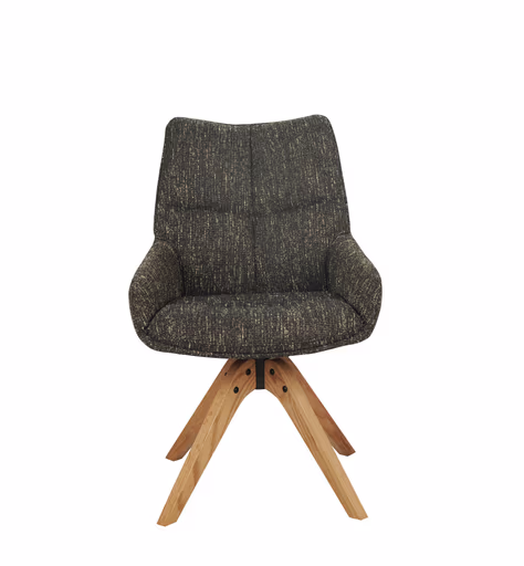 Armlehnstuhl MATTEA - drehbar, Stoff, Dunkelbraun