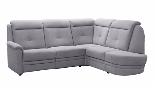 Ecksofa - 2-Sitzer mit Ecke rechts, Stoff, Silber