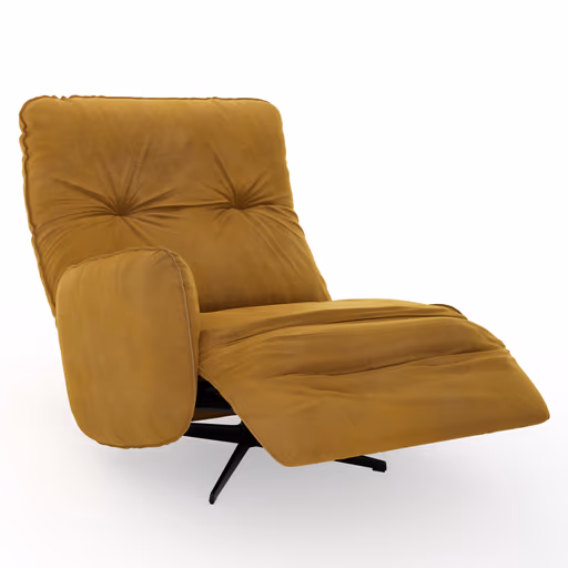 Loungesessel Lovere - Leder, Curry, Armlehne links