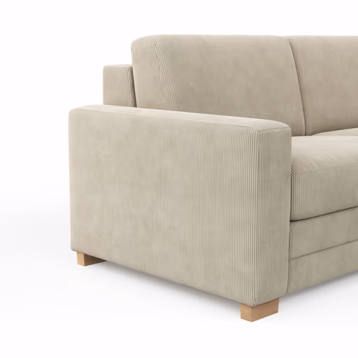 Sofa Lakeville - 2-Sitzer inkl. Schlaffunktion, Gestell Schwarz, Stoff, Beige