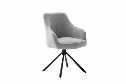 Armlehnstuhl - drehbar, Stoff, Hellgrau