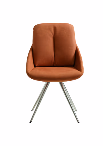 Polsterstuhl - drehbar, Stoff, cognac