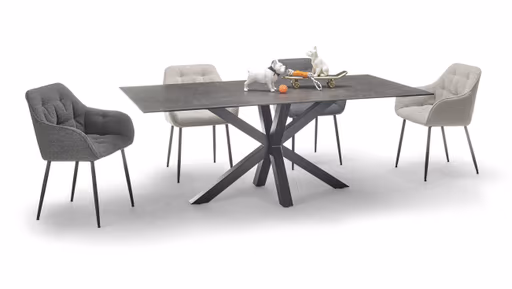 Esstisch ABBIGAIL - LB ca. 200x100 cm, Schwarz