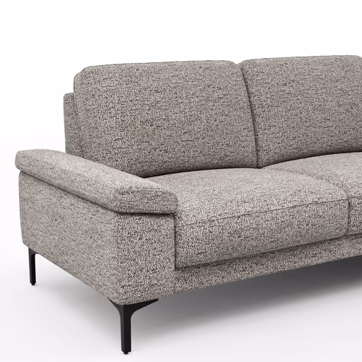 Ecksofa Matero - 2-Sitzer mit Ecke rechts, Stoff, Graubeige