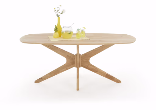 Esstisch - LB ca. 200x100 cm, Wildeiche massiv geölt, Schweizer Kante