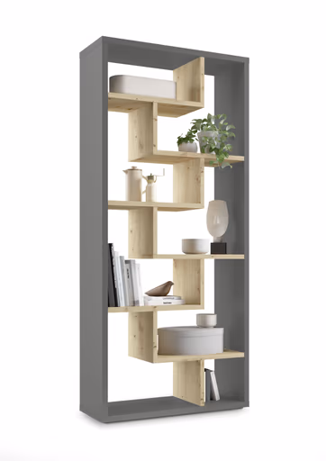 Raumteiler - B ca. 90 cm, Anthrazit, Asteiche