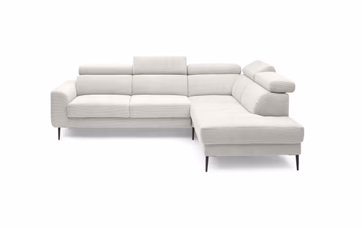 Ecksofa CHARIS - 2-Sitzer, Ecke rechts, Microfaser, Silbergrau