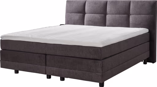 Boxspringbett - Liegefläche ca. 180x200 cm, Stoff, Dunkelgrau