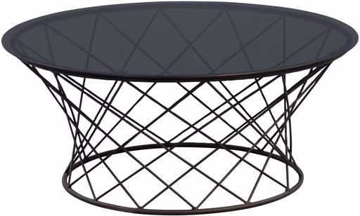 Couchtisch - Ø/H ca. 80x35 cm, Grau, Schwarz
