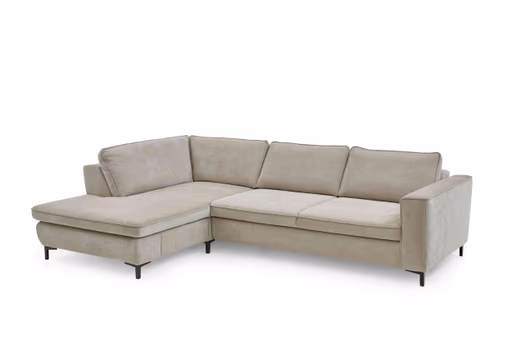 Ecksofa - Ecke links mit 3-Sitzer, Stoff, Sand