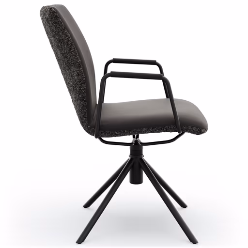 Armlehnstuhl Sedana - drehbar, Stoff, Dunkelgrau