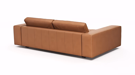 Sofa Aprino 1 - 3,5-Sitzer XXL, Dickleder, Cognac, Armlehne Block breit