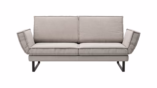 Sofa My - 2,5-Sitzer mit Rückenlehne/Armlehne verstellbar und Drehsitze, Stoff, Hellgrau
