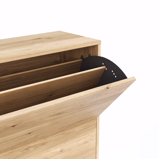 Schuhschrank Williston - Korpus Wildeiche bianco / Front sandgestrahlt