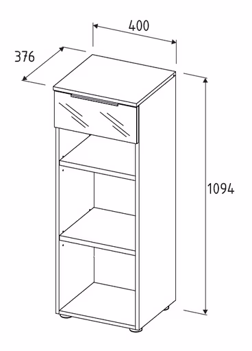 Büroregal - B ca. 40 cm, Weiß