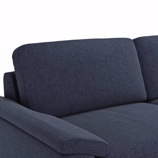 Ecksofa Oviedo - 2,5-Sitzer mit Ecke rechts inkl. Drehsitz, Stoff, Dunkelblau