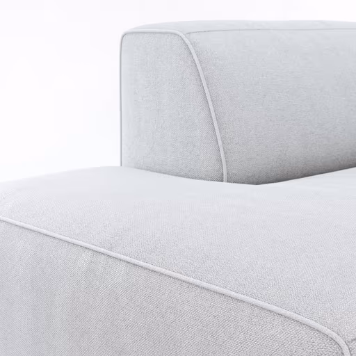 Ecksofa Elementos - Abschlusselement mit 1-Sitzer und Ecke rechts, Stoff, Hellgrau