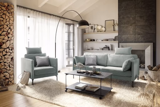 Sofa - 2-Sitzer, Stoff, Mint