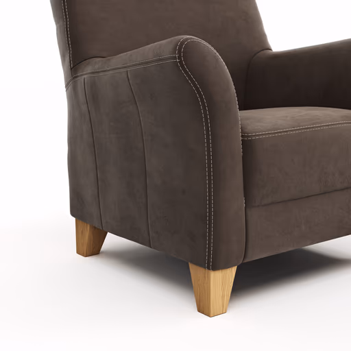 Einzelsessel Canterbury - Stoff, Dunkelbraun