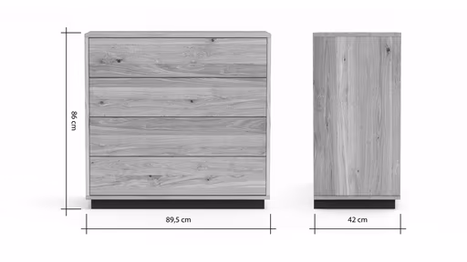 Schubkasten Williston - Korpus Wildeiche bianco / Front sandgestrahlt