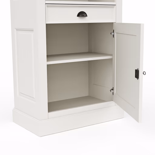 Bücherschrank Louisiana - teilmassiv, Weiß