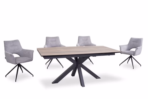 Armlehnstuhl MALEEN - drehbar, Stoff, Hellgrau