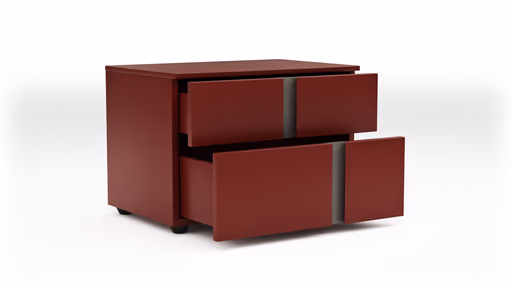 Nachttisch Loretto - Lack matt, Bordeaux
