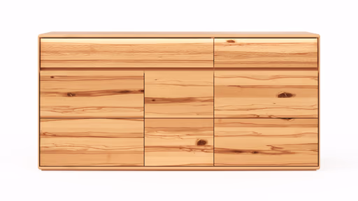 Sideboard Hillsboro - inkl. Beleuchtung, Buche/Kernbuche natur, geölt