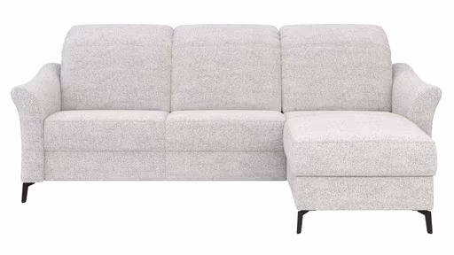 Ecksofa Canterbury - 2,5-Sitzer mit Longchair rechts, Stoff, Offwhite