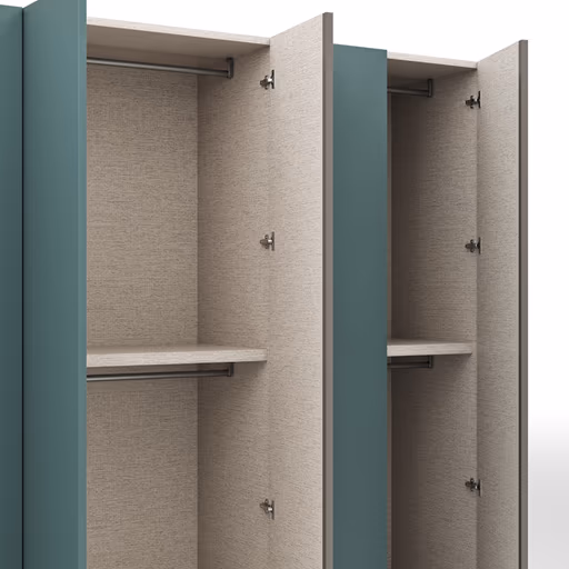 Drehtürenschrank Loretto - B ca. 280 cm, Lack matt, Salbeigrün