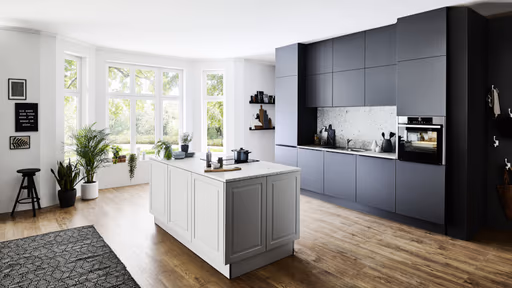 Inselküche 42.170 3 423, Quarzgrau Softmatt