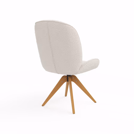 Stuhl Alara - drehbar, Stoff, Weiß