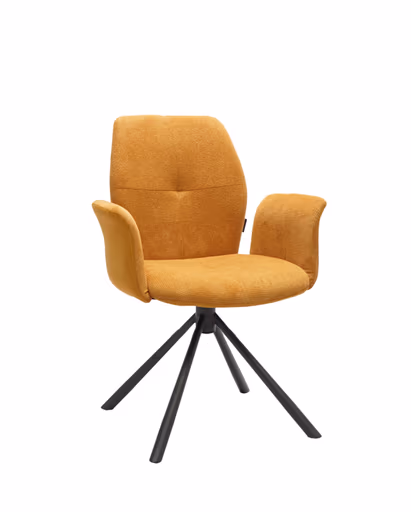 Armlehnstuhl MANOA - drehbar, Stoff, Senfgelb