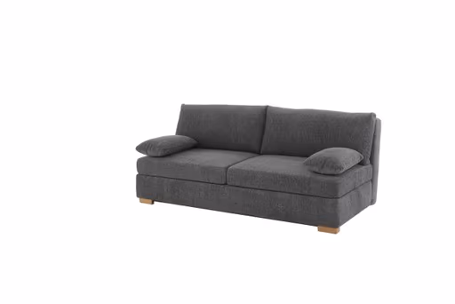 Sofa JELKO - 2-Sitzer inkl. Schlaffunktion mit Bettkasten, Stoff, Dunkelgrau