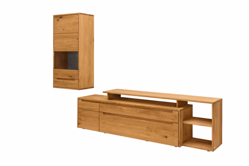 Wohnwand - Astbuche massiv