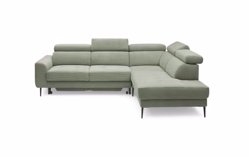 Ecksofa CHARIS - 2-Sitzer, Ecke rechts inkl. Schlaffunktion und Bettkasten, Microfaser, Olive