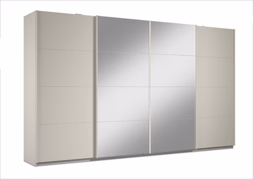 Schwebetürenschrank RIKK- B ca. 361 cm, Champagner, Spiegel