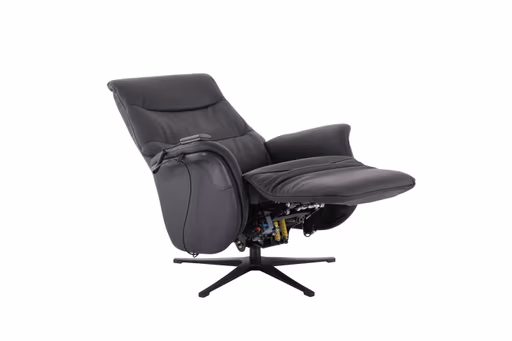 TV-Sessel MAREK - drehbar, Relaxfunktion, Kopfteilverstellung, Leder, Schwarz