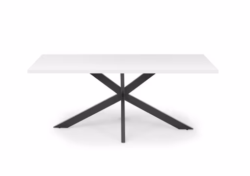 Esstisch - LB ca. 180x90 cm, Weiß, Schwarz