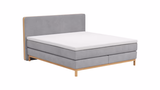 Boxspringbett Odense - Liegefläche ca. 180x200 cm, Stoff, Grau