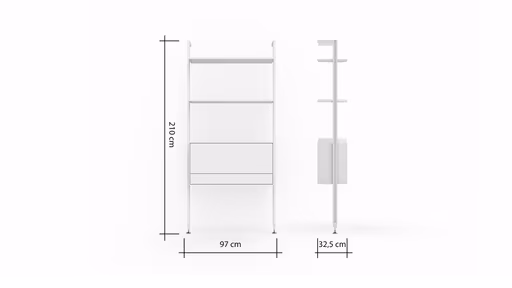 Regal Edge - BH ca. 97x210 cm, Lack, Weiß