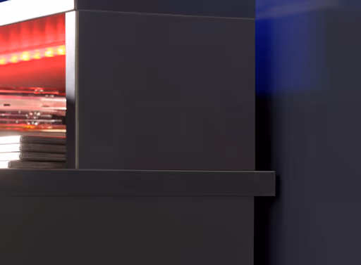 Schreibtisch FJODOR - mit Beleuchtung, Schwarz matt